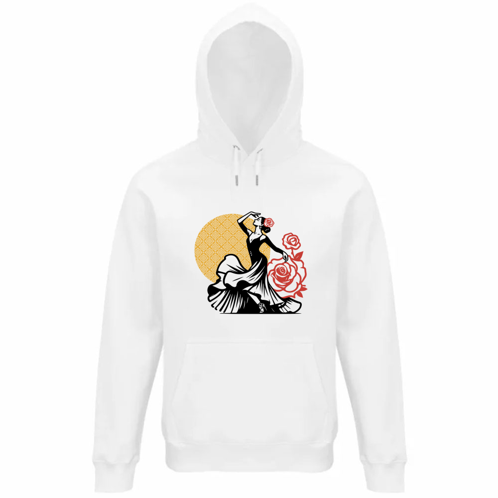 Felpa Organica Unisex Cappuccio Bailaora Flamenca