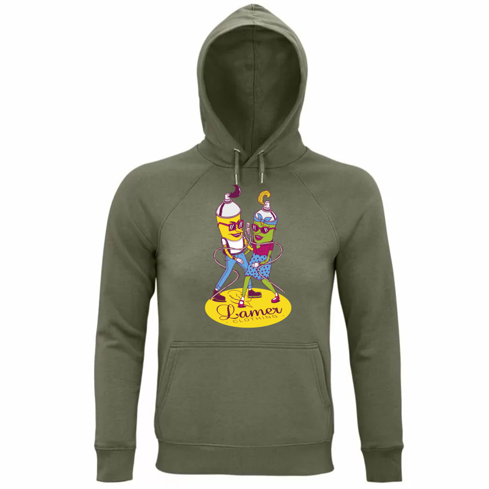 Felpa Organica Unisex Cappuccio Rock&Billie