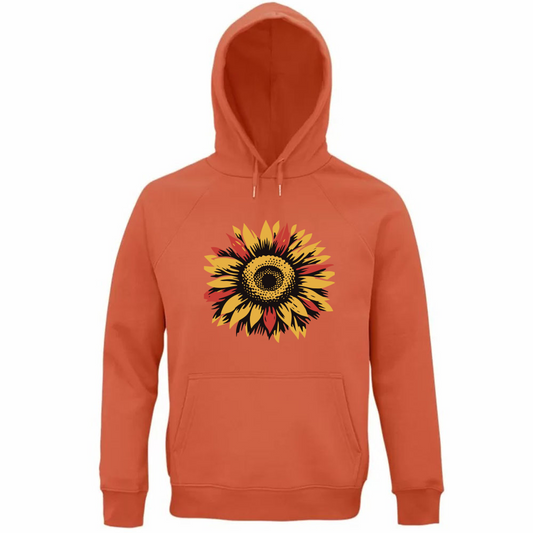 Felpa Organica Unisex Cappuccio Sun Flowers