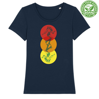 T-Shirt Women Premium Organic Dancing in the colours