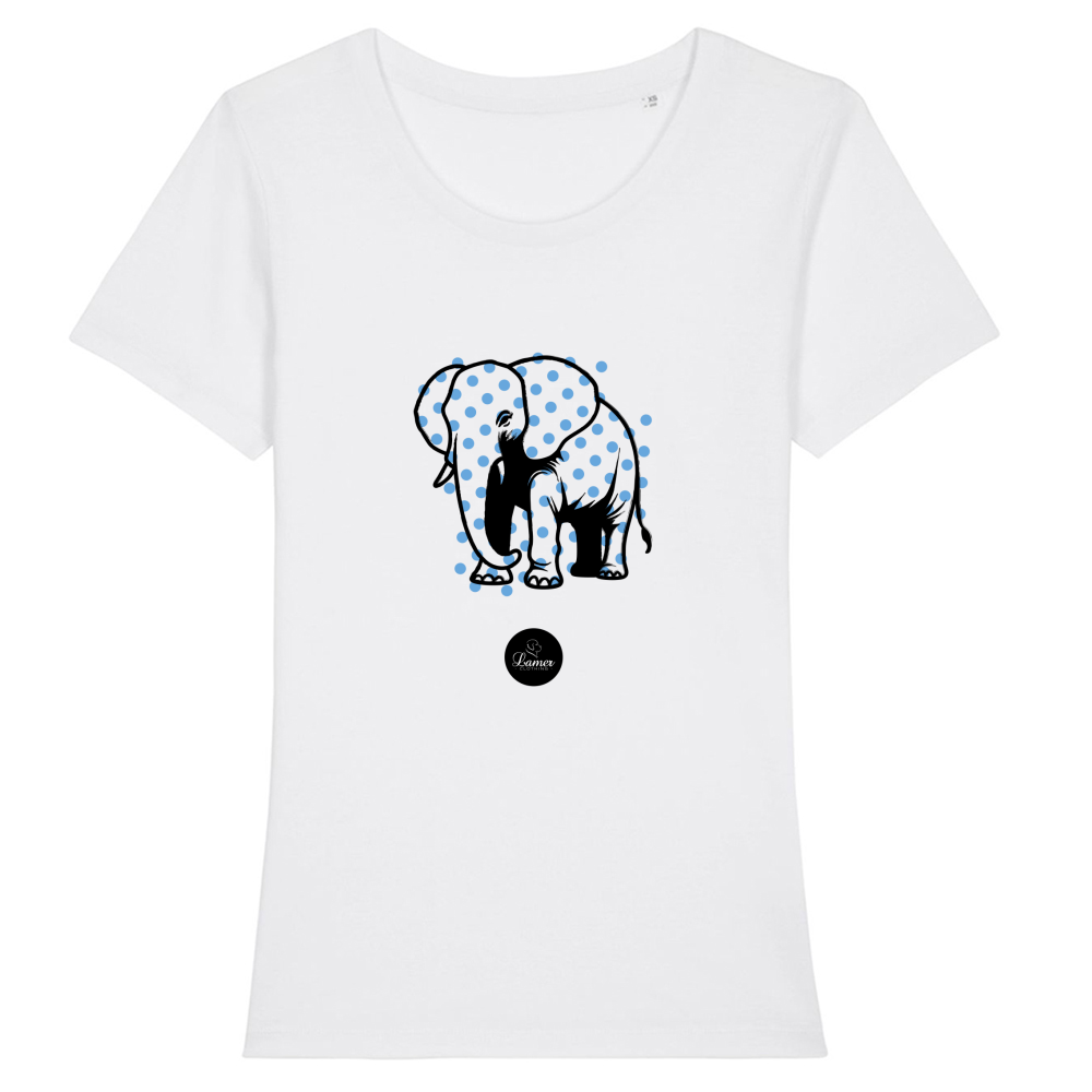 T-Shirt Women Premium Organic Pois Elephant