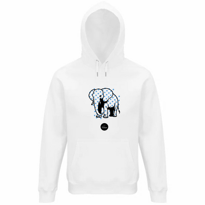 Felpa Organica Unisex Cappuccio Pois Elephant